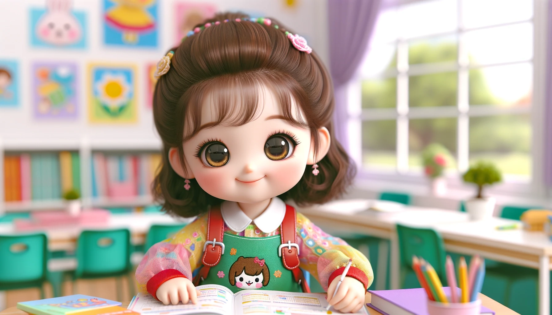 お勉強する女の子