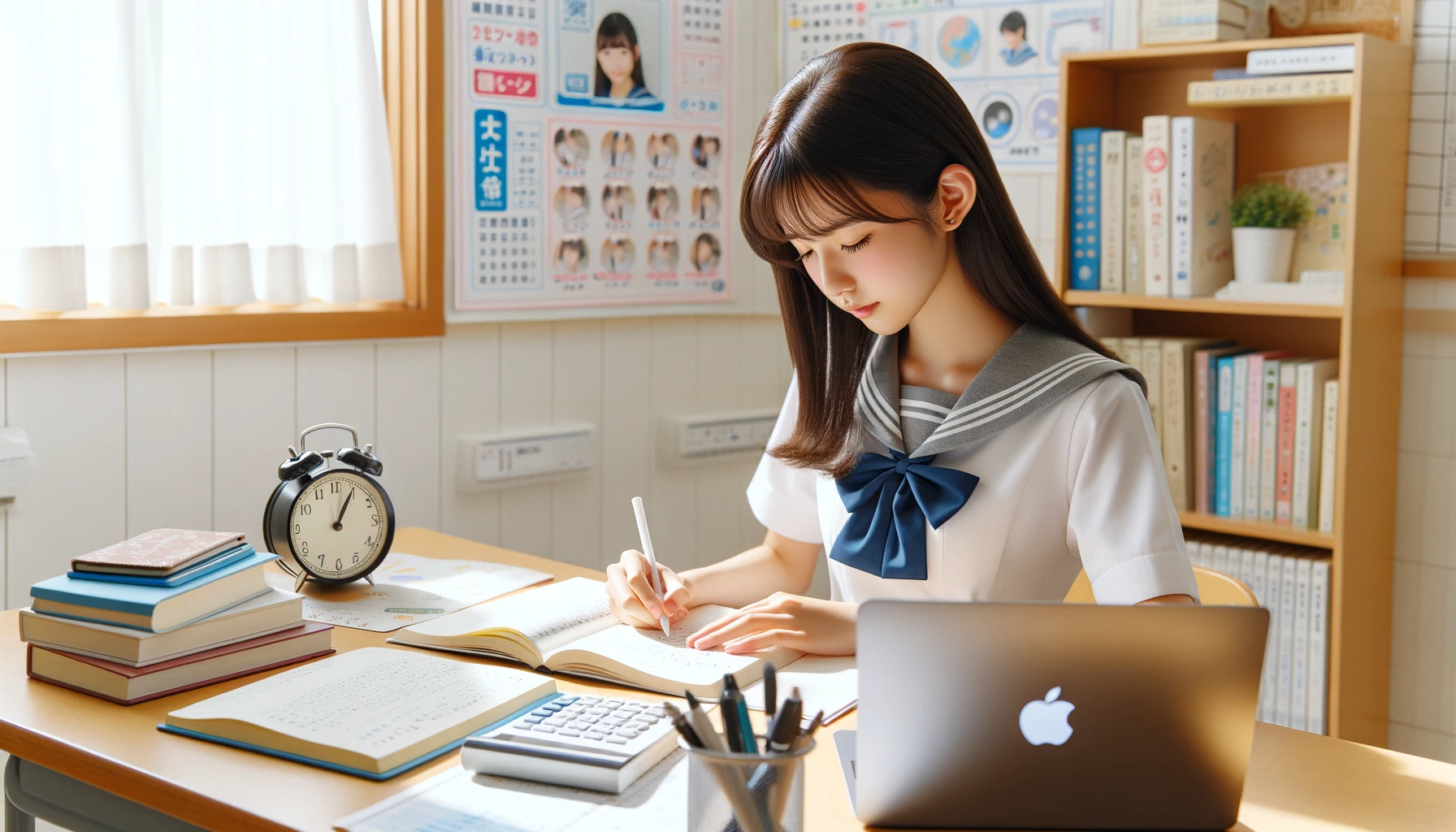 しっかり自己管理しながら勉強する高校生