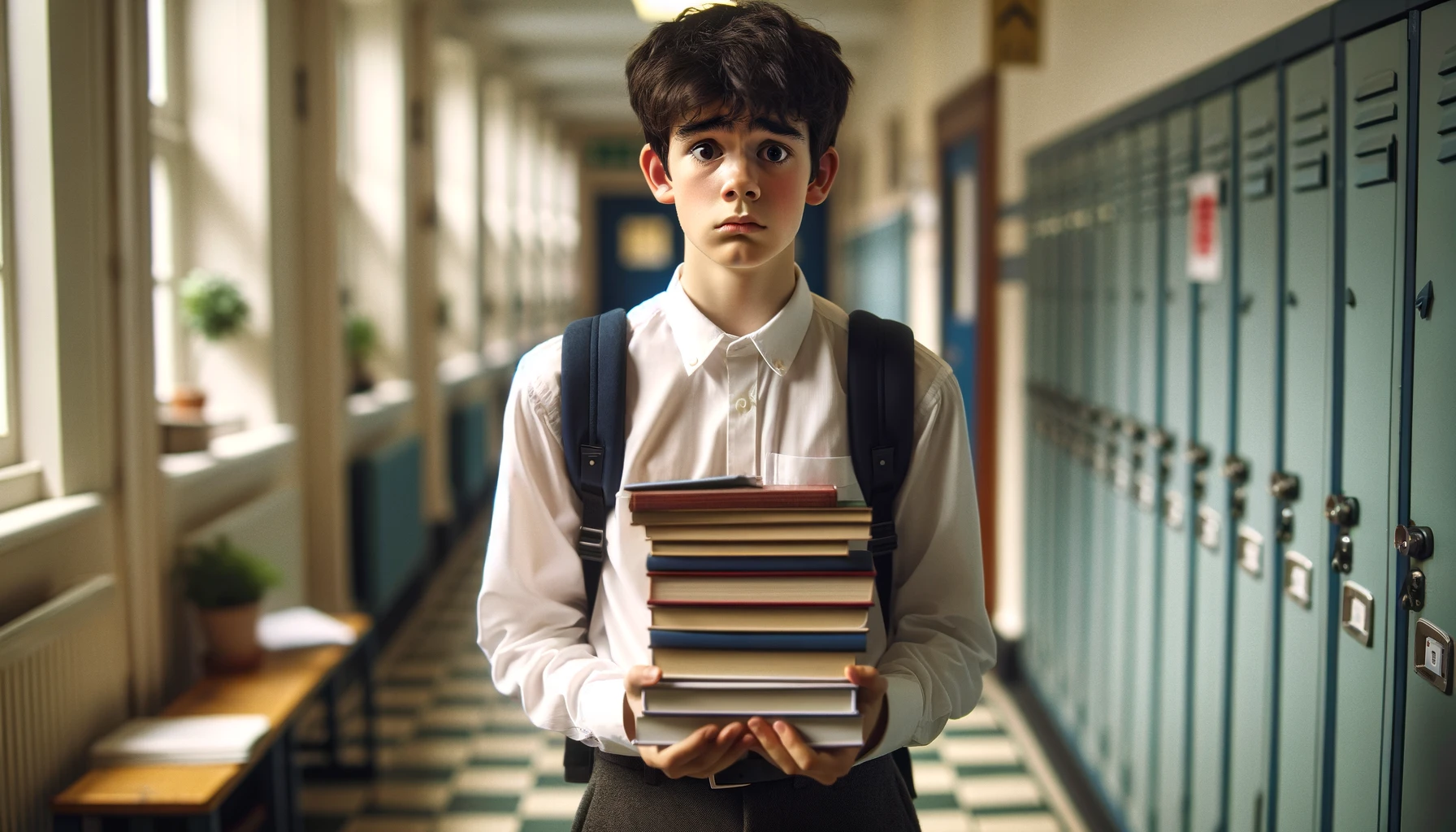 途方に暮れる中学生