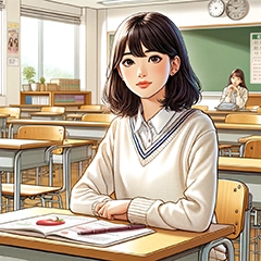 教室で授業開始を待つ学生