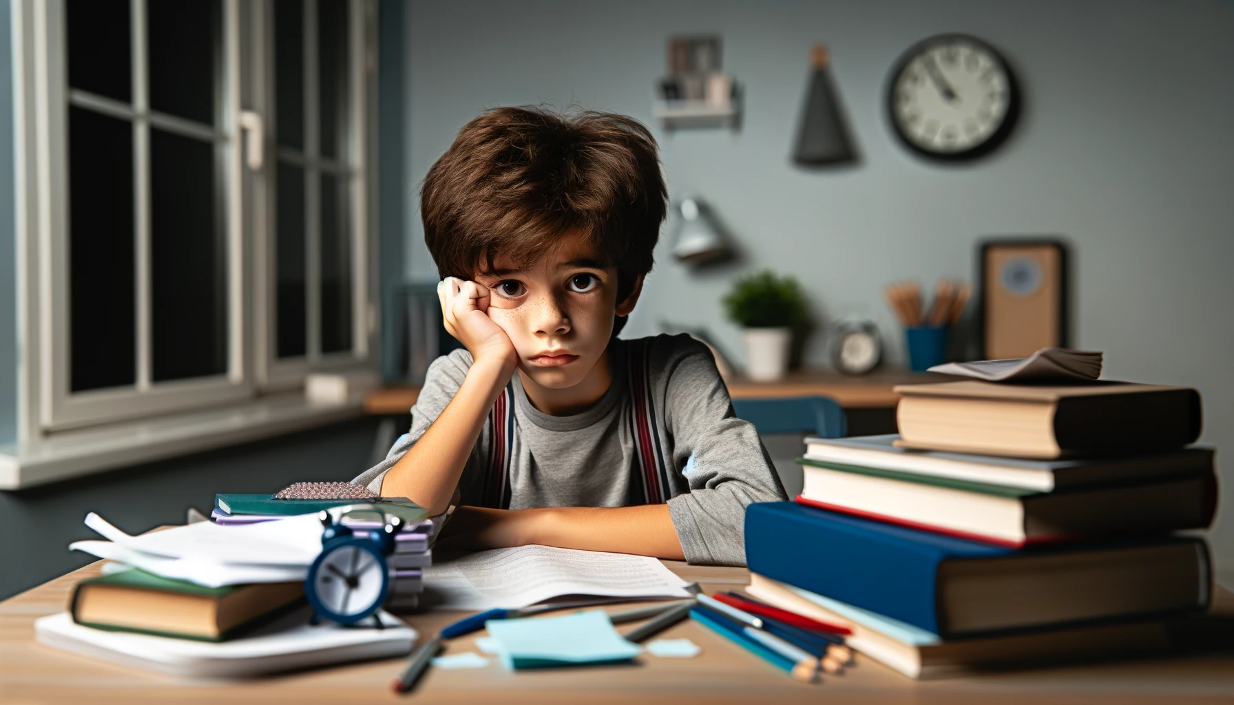 勉強に疲れた子供