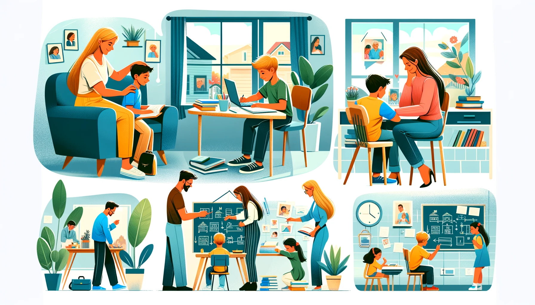 子供の学習をサポートする保護者