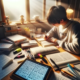 国語学習する学生